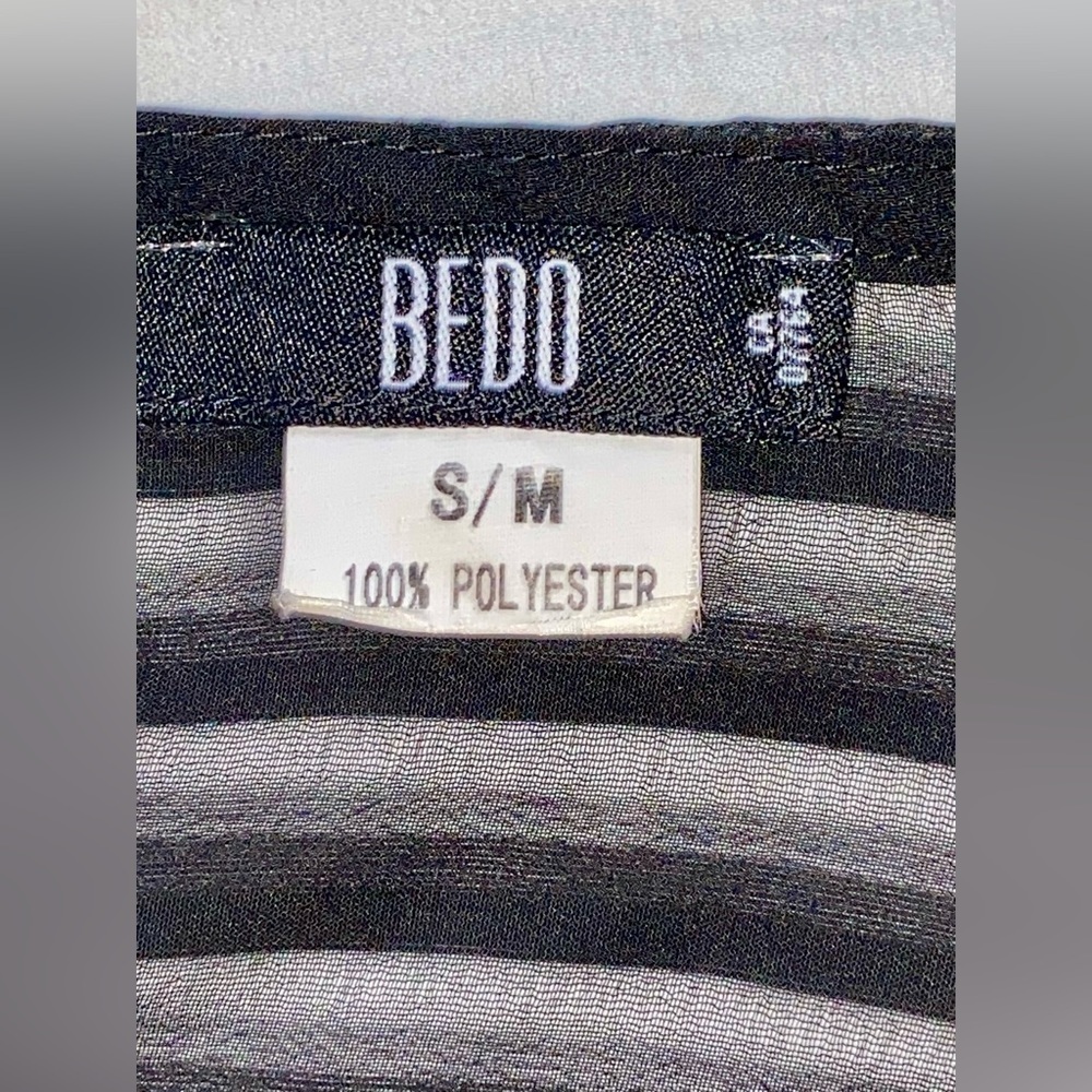 Women’s BEDO semi sheer black long flared open‎ sleeves cover up Top size S/M - Picture 2 of 9